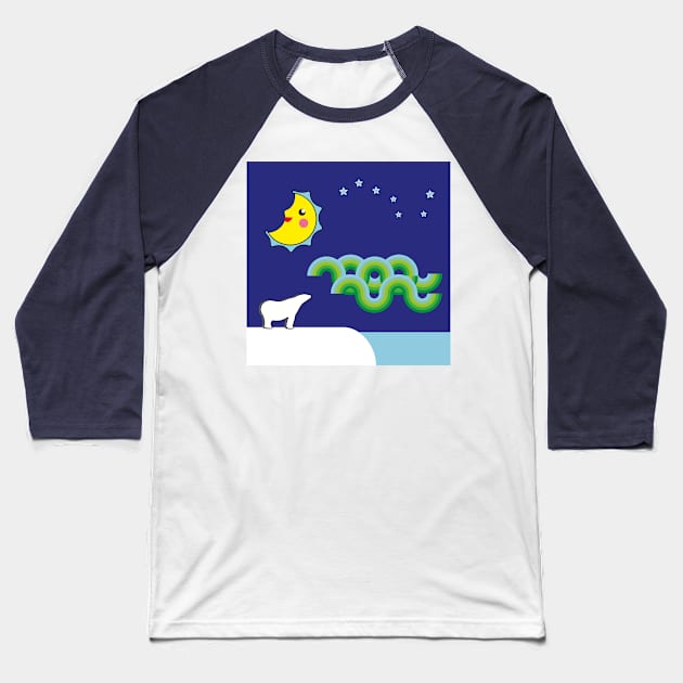 The polar night in North Pole Baseball T-Shirt by Anna Gaich